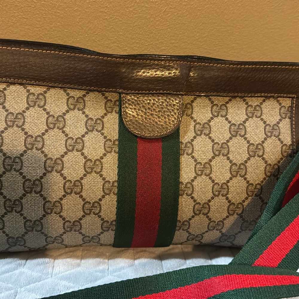 Gucci Ophidia Cherry Clutch-EUC Velcro Closure Added D Rings & Unbranded Strap - Picture 2 of 15